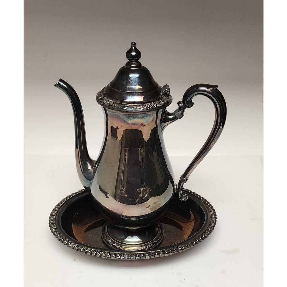 Camille International Silver Company 6001 Silver Plated Teapot with Hinged Lid